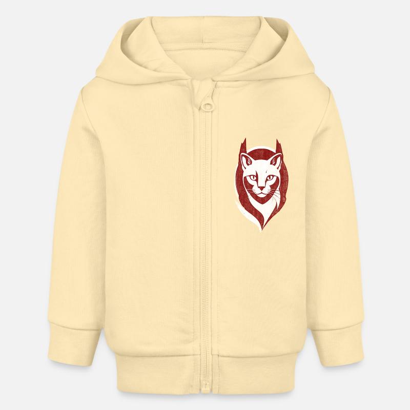 Cool Cat Logo Chaton Chaton - Veste à capuche bébé bio Stanley/Stella - crème