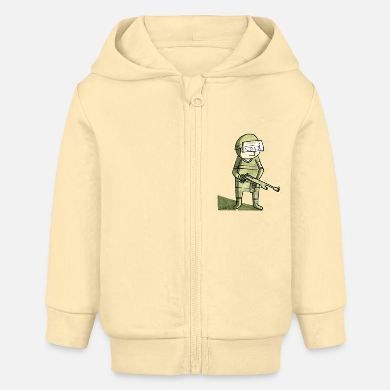 petit soldat - Veste à capuche bébé bio Stanley/Stella - crème