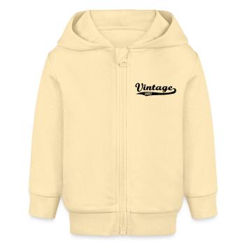 Vintage 1983 - Veste à capuche bébé bio Stanley/Stella - crème - Devant