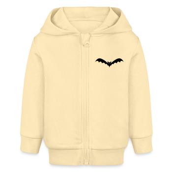 bat II 1c - Baby Organic Zip-up Hoodie by Stanley/Stella - cream - Front