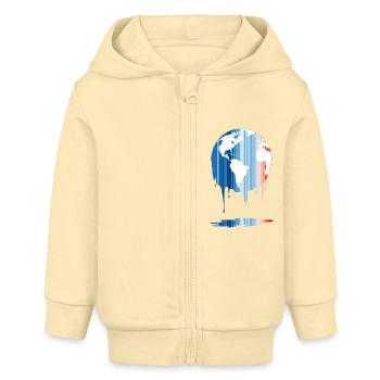 Réchauffement des rayures Changement de température mondiale 1850-2022 - Veste à capuche bébé bio Stanley/Stella - crème - Devant