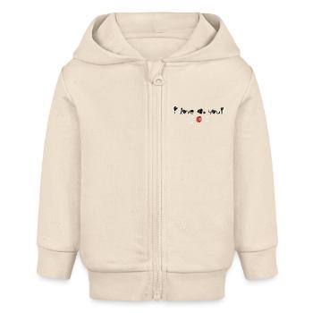 Ich liebe dich - Baby Organic Kapuzenjacke Baby Connector von Stanley/Stella - Natur - Vorne