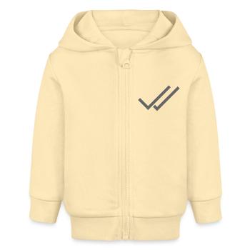 Whats App Haken Grau Doppelt - Baby Organic Kapuzenjacke Baby Connector von Stanley/Stella - Creme - Vorne