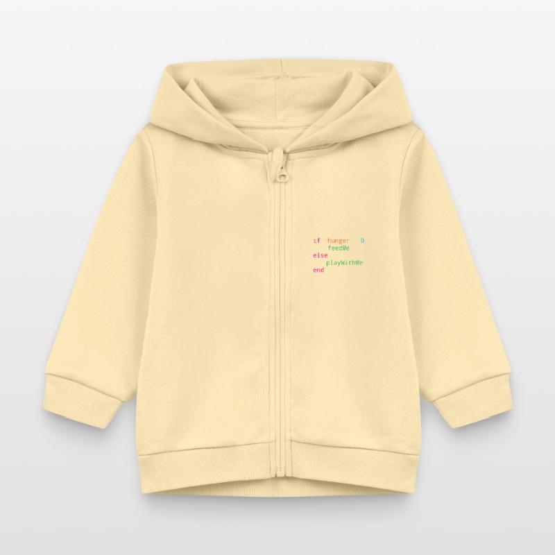 Programmierer Quellcode Hunger oder Spielen Baby Organic Kapuzenjacke Baby Connector von Stanley/Stella