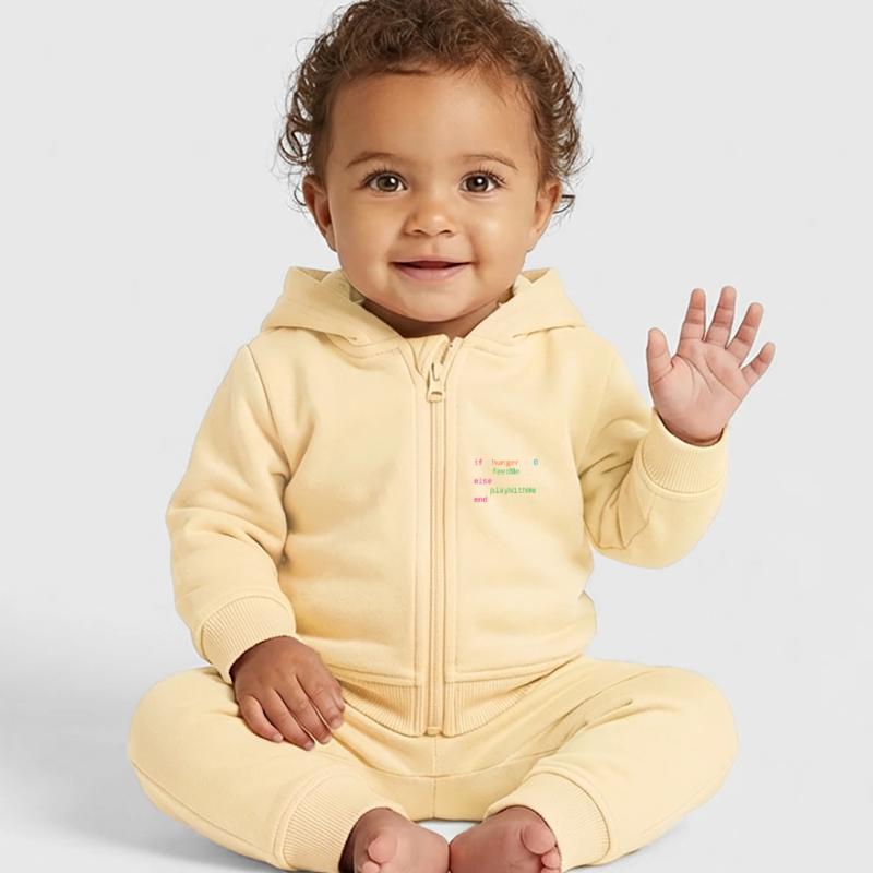 Programmierer Quellcode Hunger oder Spielen Baby Organic Kapuzenjacke Baby Connector von Stanley/Stella