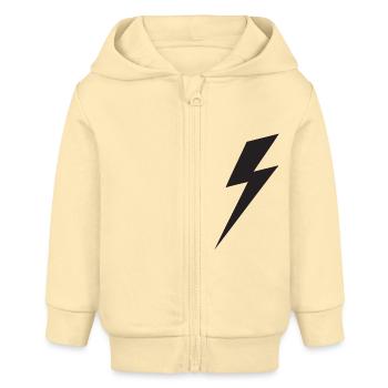 Lightning Bolt - Baby Organic Zip-up Hoodie by Stanley/Stella - cream - Front