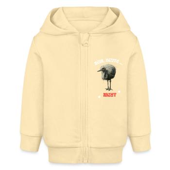 Nein heute nicht cooler Spruch Strauss Vogel Neu - Baby Organic Kapuzenjacke Baby Connector von Stanley/Stella - Creme - Vorne
