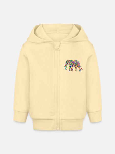 Elephant - Baby Organic Kapuzenjacke Baby Connector von Stanley/Stella - Creme