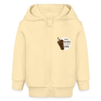 Auch Nazis essen heimlich Döner - Baby Organic Kapuzenjacke Baby Connector von Stanley/Stella - Creme - Vorne