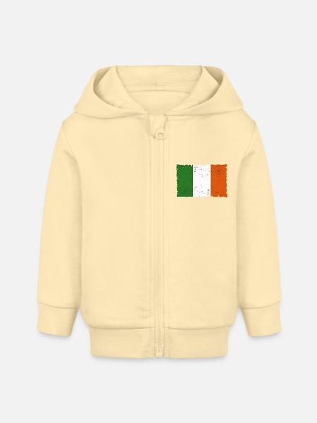 Ireland - Baby Organic Zip-up Hoodie by Stanley/Stella - cream