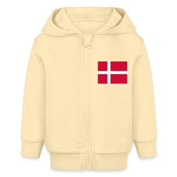 Drapeau du Danemark - Veste à capuche bébé bio Stanley/Stella - crème - Devant