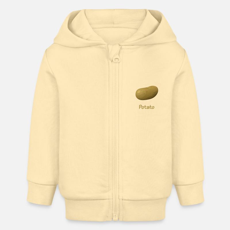 pommes de terre - Veste à capuche bébé bio Stanley/Stella - crème