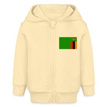 Sambia Flagg - Baby Organic Kapuzenjacke Baby Connector von Stanley/Stella - Creme - Vorne