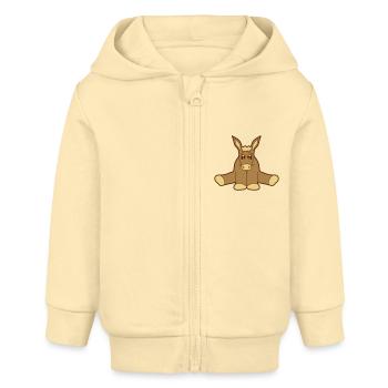 klein baby suess niedlich sitzen esel pferd pony k - Baby Organic Kapuzenjacke Baby Connector von Stanley/Stella - Creme - Vorne