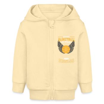 Basketball Leben sinnlos - Geschenk - Baby Organic Kapuzenjacke Baby Connector von Stanley/Stella - Creme - Vorne