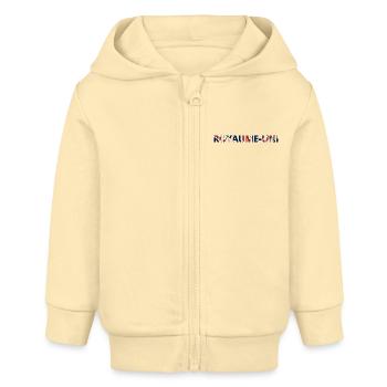 Flag United Kingdom - Baby Organic Zip-up Hoodie by Stanley/Stella - cream - Front
