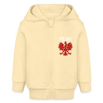 Polska Adler - Baby Organic Kapuzenjacke Baby Connector von Stanley/Stella - Creme - Vorne