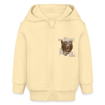 mein papa bärenkräfte vintage - Baby Organic Kapuzenjacke Baby Connector von Stanley/Stella - Creme - Vorne