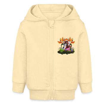 Süßes Fell-Baby - Baby Organic Kapuzenjacke Baby Connector von Stanley/Stella - Creme - Vorne