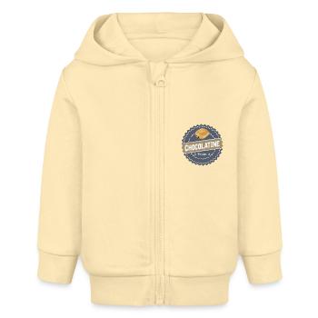 Chocolatine team 01 - Veste à capuche bébé bio Stanley/Stella - crème - Devant