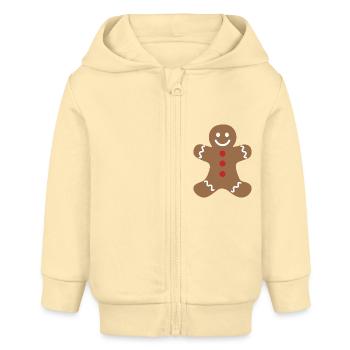 Gingerbread Man - Veste à capuche bébé bio Stanley/Stella - crème - Devant
