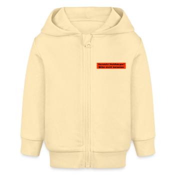 Vorsicht Hohlkörper - Baby Organic Kapuzenjacke Baby Connector von Stanley/Stella - Creme - Vorne