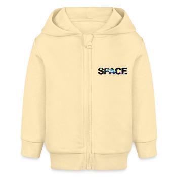 Space Outline - Baby Organic Zip-up Hoodie by Stanley/Stella - cream - Front