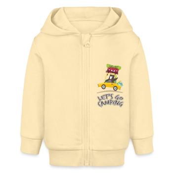 Allons faire du camping et voyager en voiture T-shirt - Veste à capuche bébé bio Stanley/Stella - crème - Devant