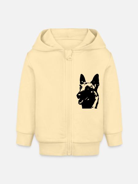 Malinois - Baby Organic Kapuzenjacke Baby Connector von Stanley/Stella - Creme