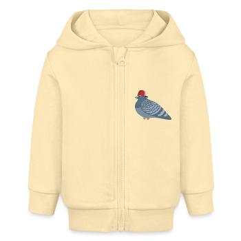 Cool Pigeon Friend - Baby Organic Kapuzenjacke Baby Connector von Stanley/Stella - Creme - Vorne