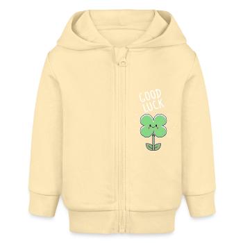 Good luck shamrock - Baby Organic Zip-up Hoodie by Stanley/Stella - cream - Front