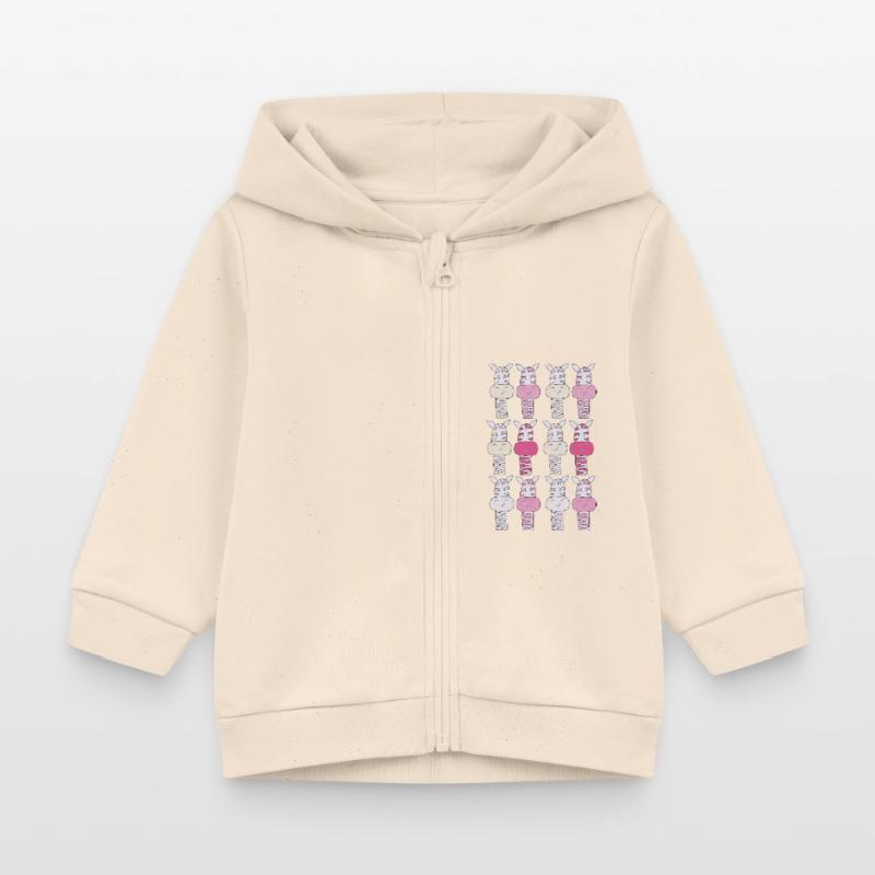 Zebra Pattern Pink Baby Organic Zip-up Hoodie by Stanley/Stella