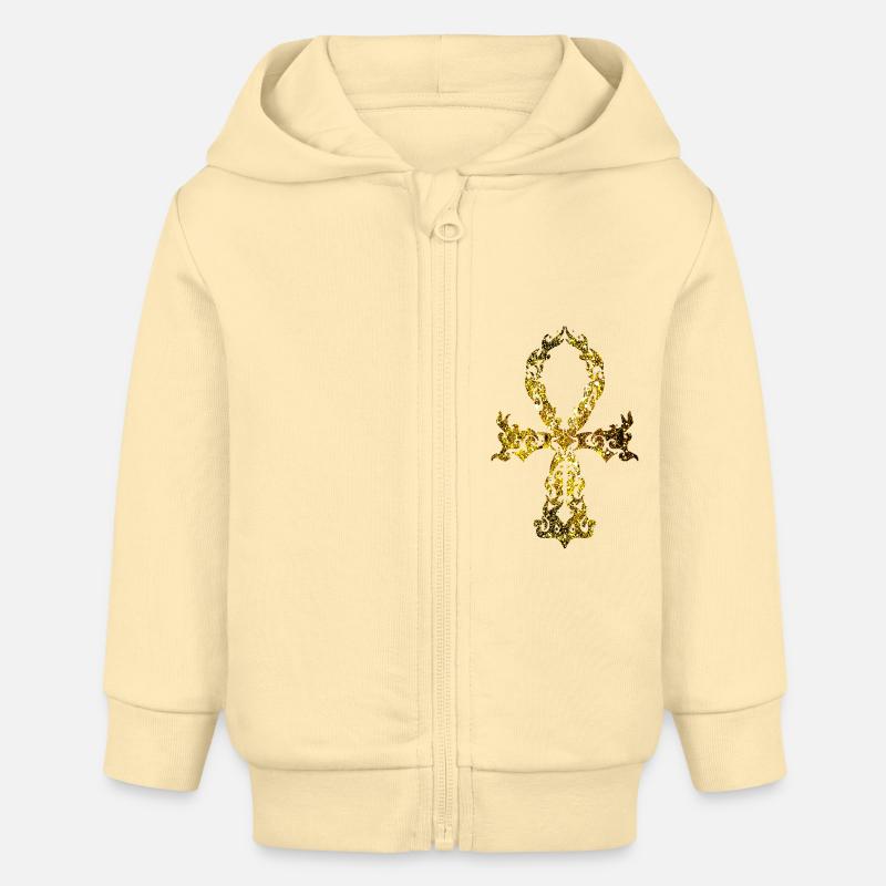 Ankh cosmique - Version Or - Veste à capuche bébé bio Stanley/Stella - crème
