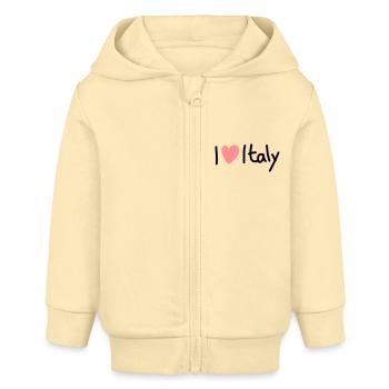 I love Italy - Veste à capuche bébé bio Stanley/Stella - crème - Devant