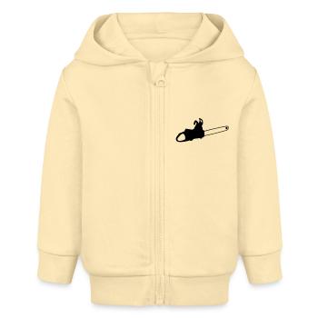 motorsaege_t1 - Baby Organic Kapuzenjacke Baby Connector von Stanley/Stella - Creme - Vorne