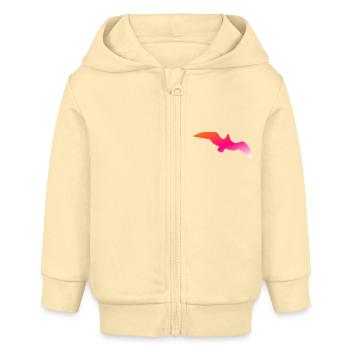 Freedom Bird | Exklusives Streetstyle-Design - Baby Organic Kapuzenjacke Baby Connector von Stanley/Stella - Creme - Vorne