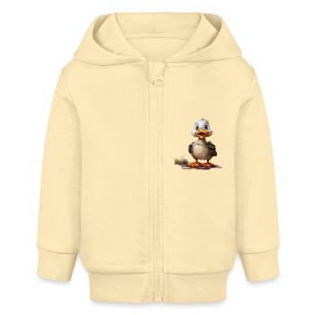 Lustiges Entchen - Baby Organic Kapuzenjacke Baby Connector von Stanley/Stella - Creme - Vorne