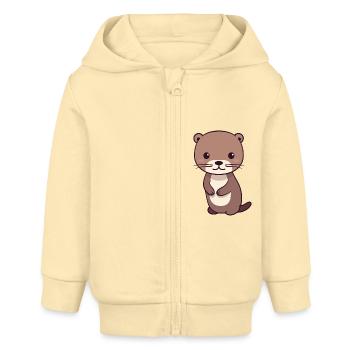 Loutre - Veste à capuche bébé bio Stanley/Stella - crème - Devant