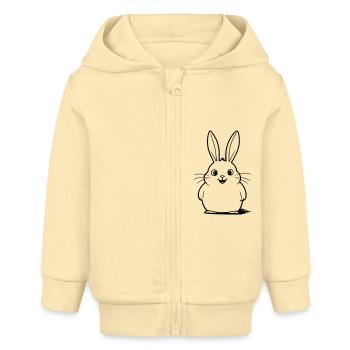 lapin mignon comme illustration vectorielle - Veste à capuche bébé bio Stanley/Stella - crème - Devant