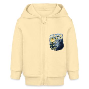 Gespenstischer Abend Mit Kürbissen Gespenstern - Baby Organic Kapuzenjacke Baby Connector von Stanley/Stella - Creme - Vorne