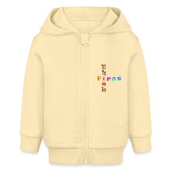 Think First - Baby Organic Zip-up Hoodie by Stanley/Stella - cream - Front