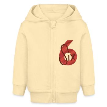 Zahl / 6 / Sechs / Geburtstag / Sechster / Nummer - Baby Organic Kapuzenjacke Baby Connector von Stanley/Stella - Creme - Vorne