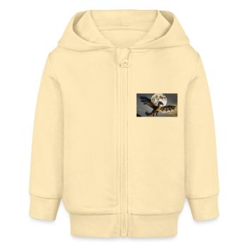 Ein realistischer majestätischer dunkler Drache-Vollmond - Baby Organic Kapuzenjacke Baby Connector von Stanley/Stella - Creme - Vorne