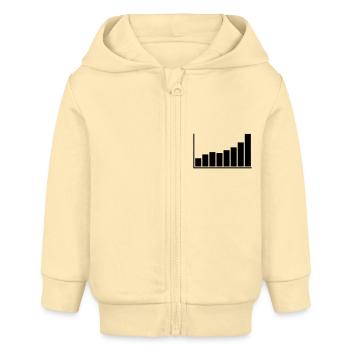 bar bar chart ascending strokes profit - Baby Organic Zip-up Hoodie by Stanley/Stella - cream - Front