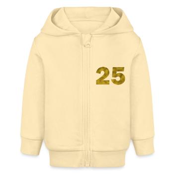 Geburtstag 25 Jahre - Baby Organic Kapuzenjacke Baby Connector von Stanley/Stella - Creme - Vorne