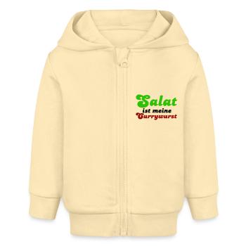 Salat ist meine Currywurst - Baby Organic Kapuzenjacke Baby Connector von Stanley/Stella - Creme - Vorne