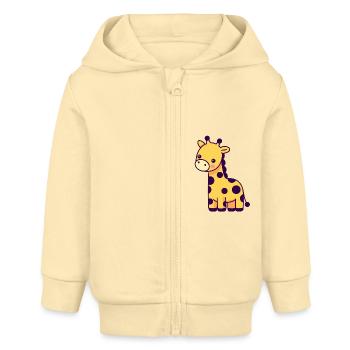 Girafe - Veste à capuche bébé bio Stanley/Stella - crème - Devant