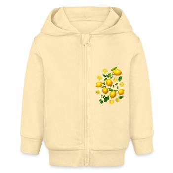 Lemons - Baby Organic Zip-up Hoodie by Stanley/Stella - cream - Front