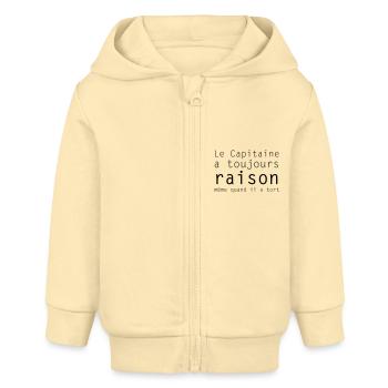 le capitaine - Veste à capuche bébé bio Stanley/Stella - crème - Devant