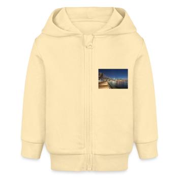 Panorama de Brooklyn Bridge et Skyline - Veste à capuche bébé bio Stanley/Stella - crème - Devant
